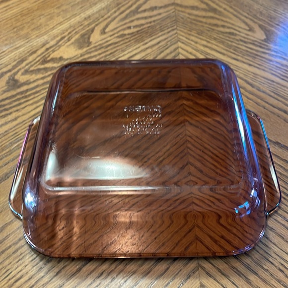 Vintage 1980 Cranberry 8 x 8 inch Glass bakeware for brownies - Picture 2 of 2
